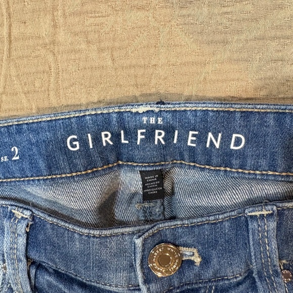 WHBM Jeans Womens 2 Blue The Girlfriend Distressed Light Wash Stretch Denim - Picture 5 of 9